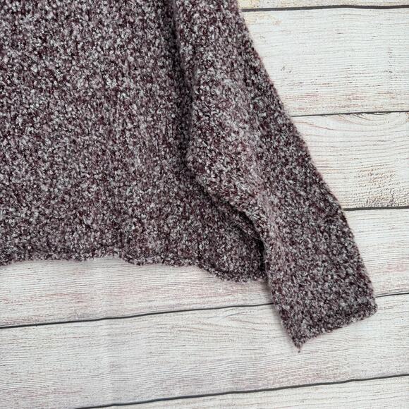 Free People Fuzzy Chunky Knit Oversized Turtleneck Sweater Womens XS Purple Gray - Picture 13 of 13